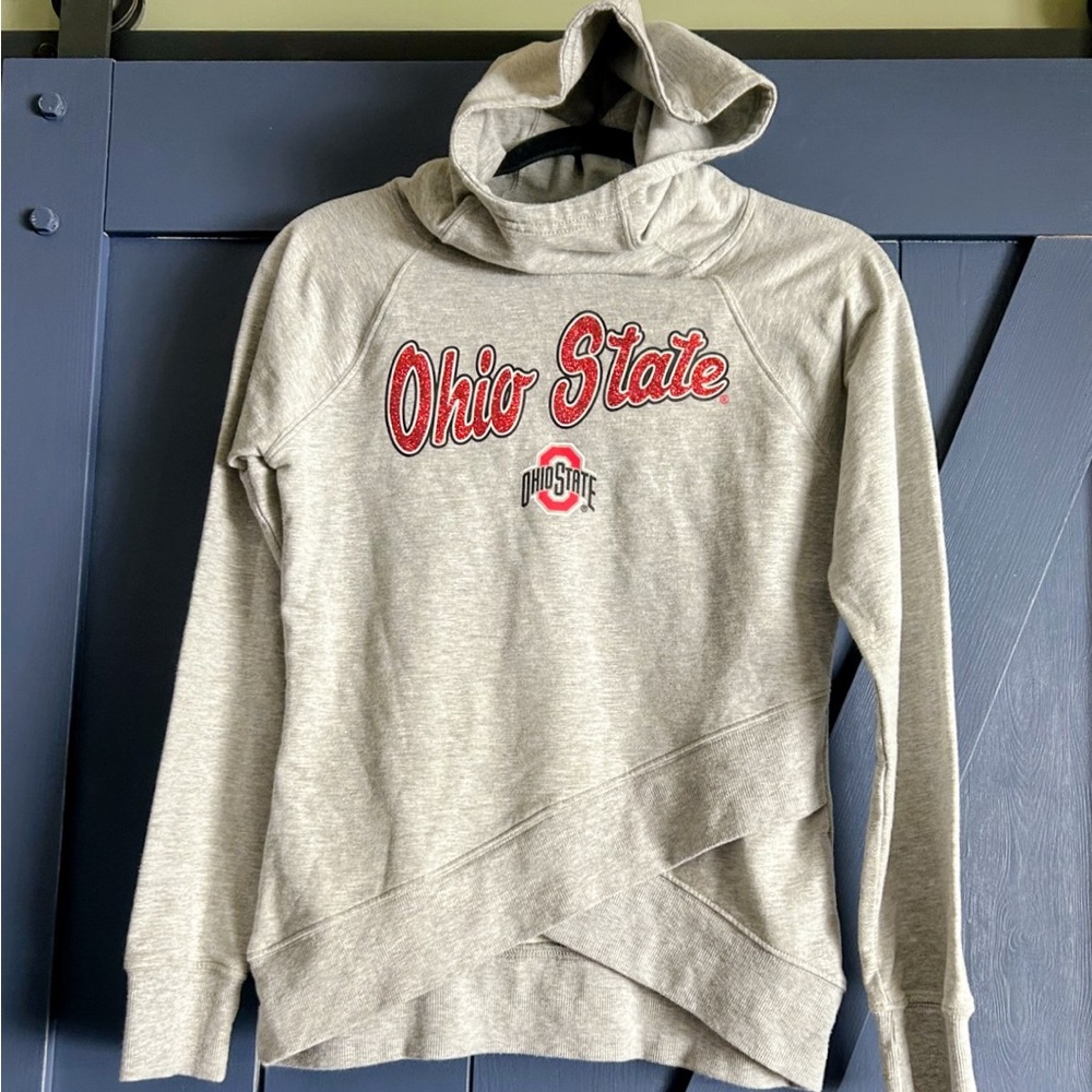 Ohio State Women's Gray Hoodie Sweater Glitter XL